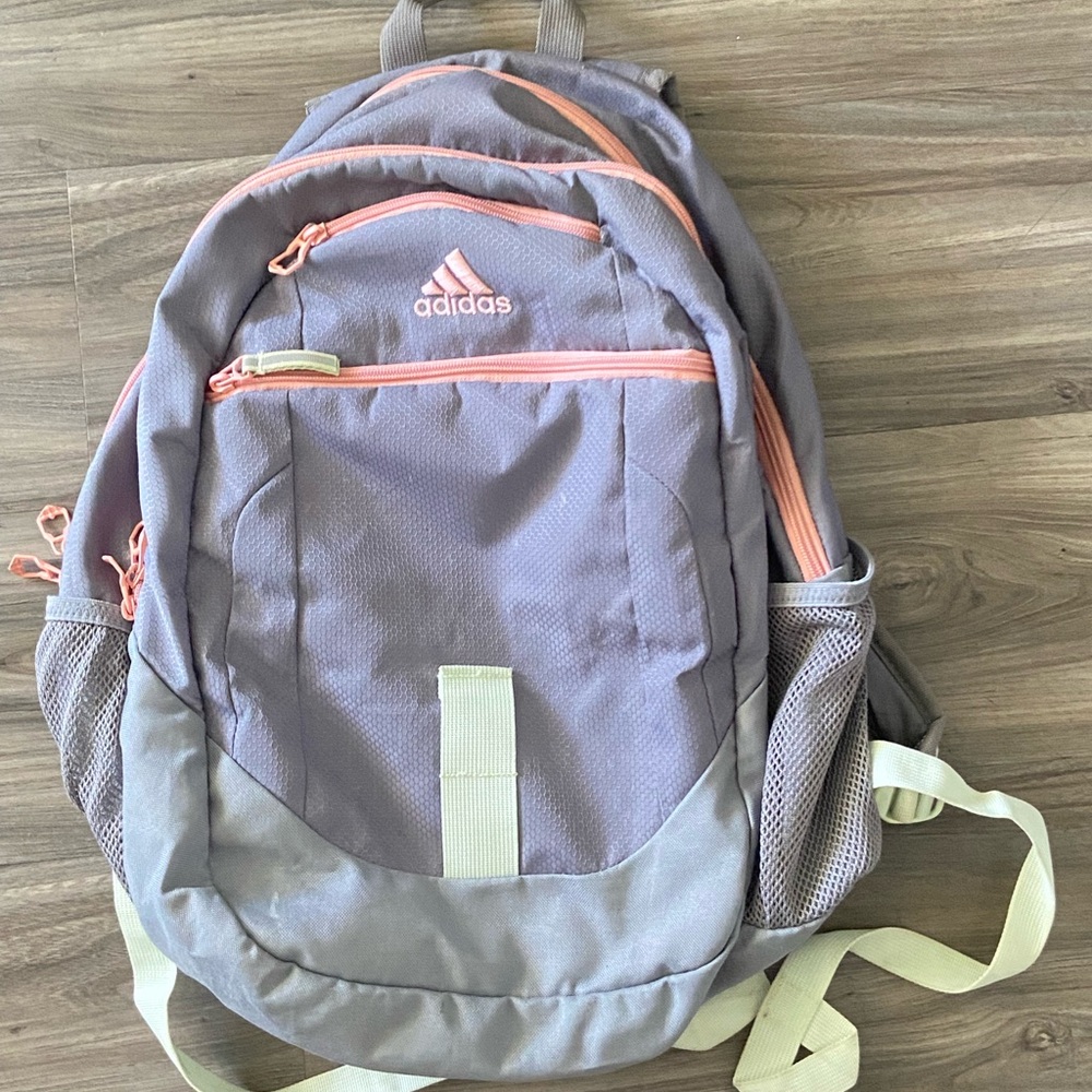 Adidas Light Gray and Peach Backpack